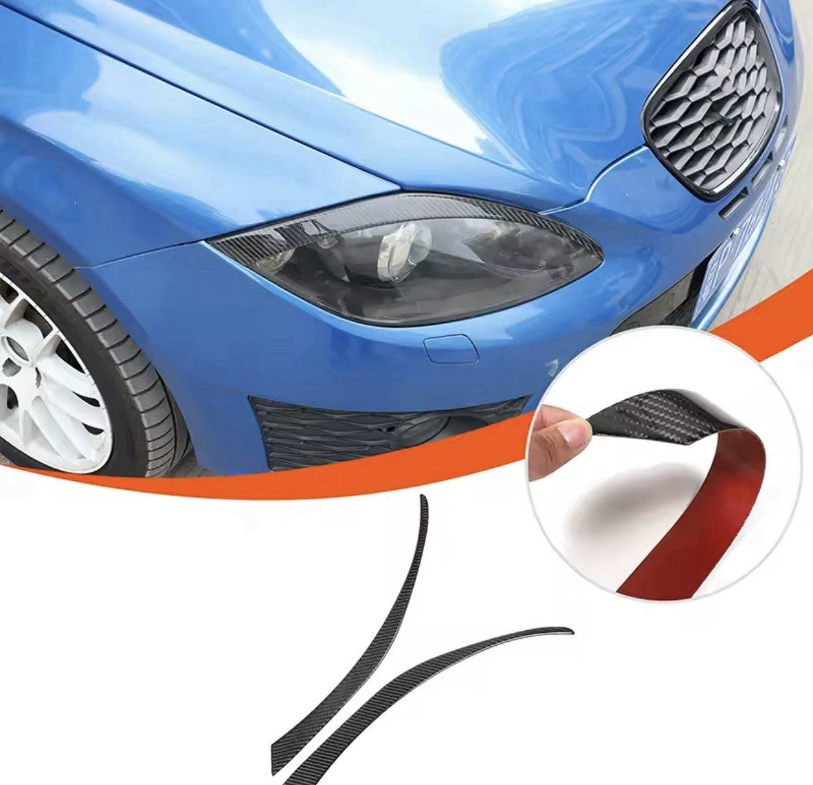 Seat Leon MK2 1P 2008-2012 Soft Carbon Fibre Headlight Eyebrows Eyelids Trim