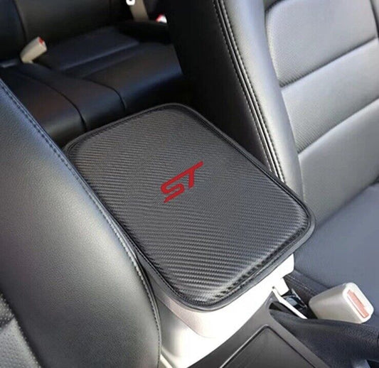 ST Armrest Cover Carbon Fibre Effect PU Leather For Ford Fiesta Focus ST
