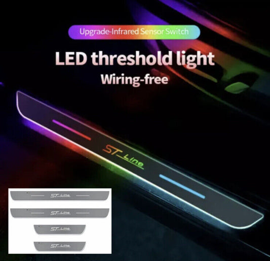 Ford ST Line LED Colour Change Door Sill Protector Scuff Plates Fiesta Focus 4pc