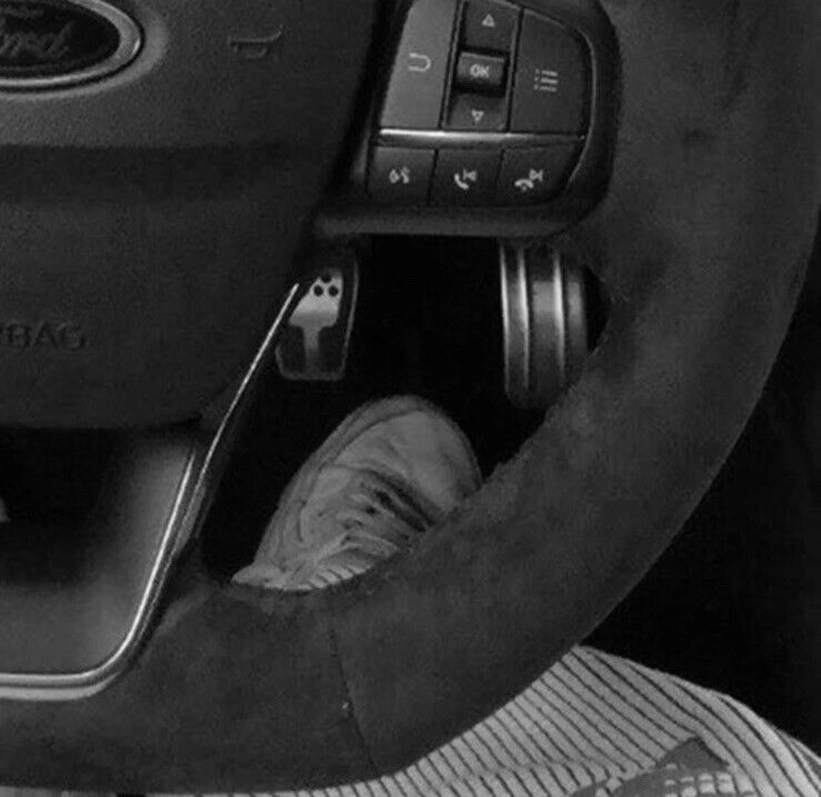 Ford Focus MK4 ST ST Line Suede Steering Wheel Cover Self Stitch Stealth Black
