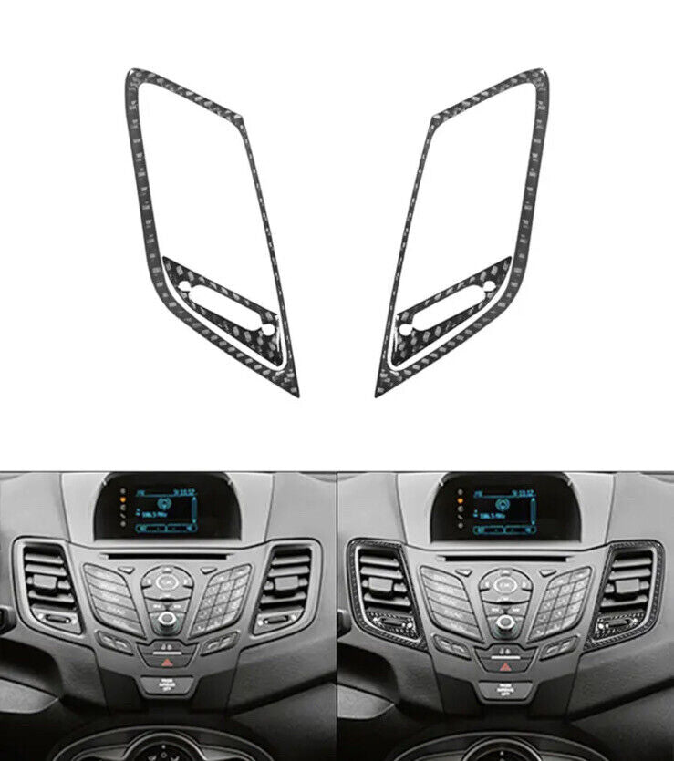 Ford Fiesta MK7 Carbon Fibre Central Air Vent Surrounds 2pcs