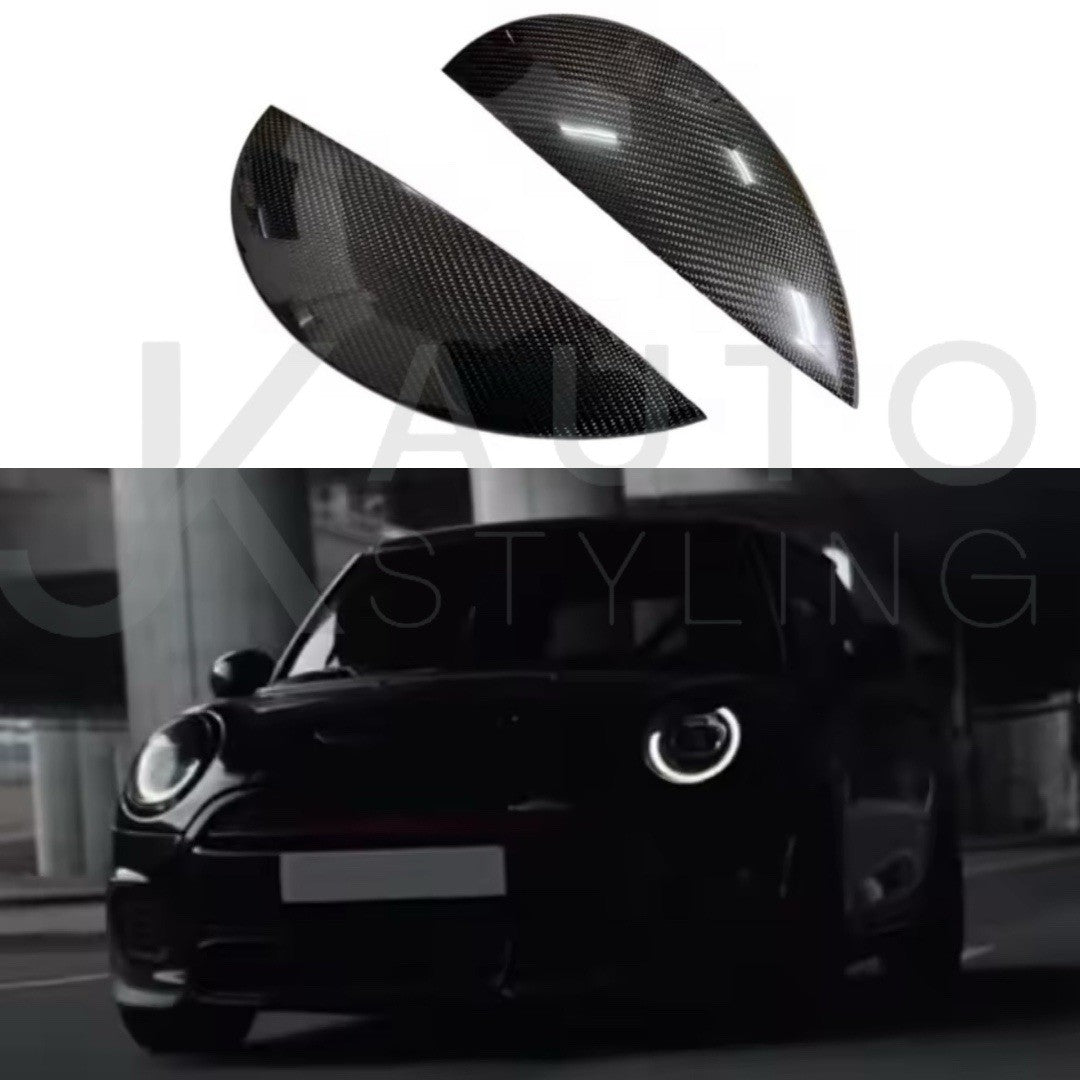 Mini Cooper F54 F55 F56 F57 Carbon Fibre Headlight Eyelids Eyebrows 2pcs