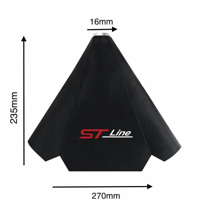 Ford ST Line Black Leather Gear Stick Collar With Black Stitching Fiesta Focus