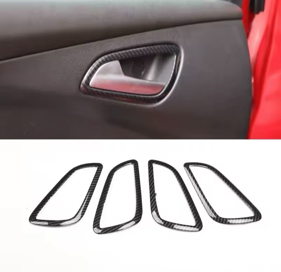 Ford Focus MK3 2011-2014 Carbon Fibre Interior Door Handle Surround Trim Covers