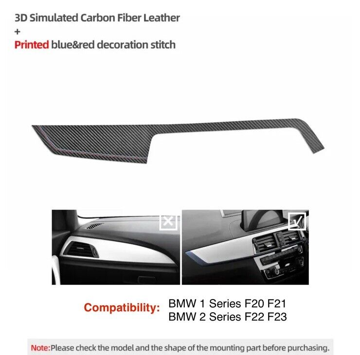 BMW 1 2 Series F20 F21 F22 F23 Carbon Fibre Effect Centre Dashboard Trim Cover