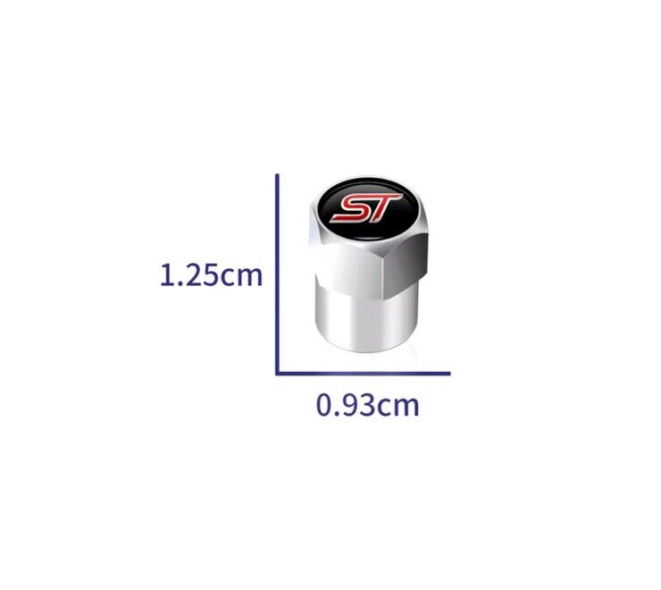 4pcs Red Metal ST Tyre Stem Valve Dust Caps For Ford Fiesta Focus Puma ST