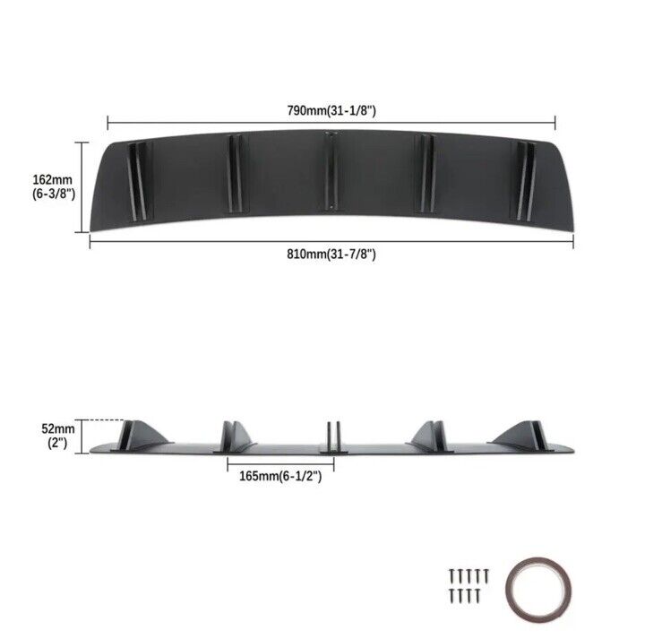 Ford Focus ST RS MK2 Rear Blade Style Diffuser Body Kit Carbon Fibre Effect