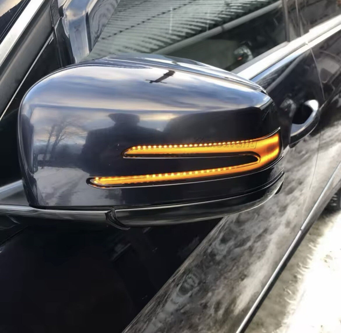 Mercedes A B C CLA E GLA Class Dynamic LED Sequential Mirror Indicators Smoked
