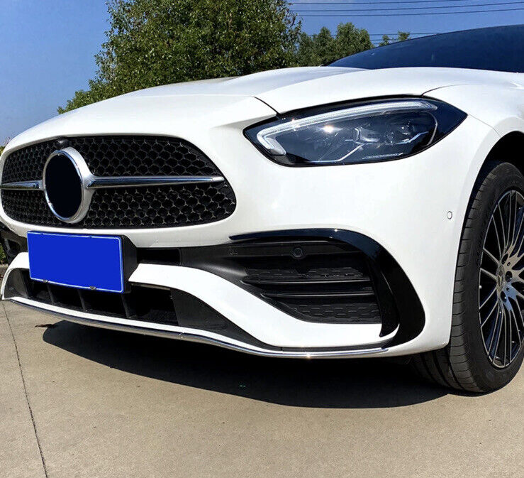 Gloss Black Front Bumper Side Canards For Mercedes Benz C Class W206 2pcs