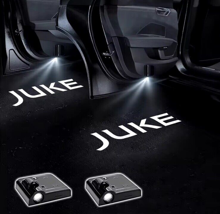 2pcs Wireless Juke LED Laser Projector Welcome Puddle Lights Nissan Juke