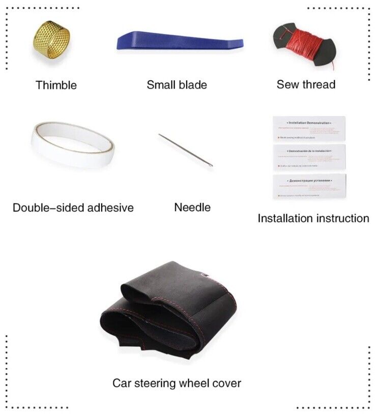 Vauxhall Corsa D VXR 2006-2014 Leather Steering Wheel Cover Self Stitch Red