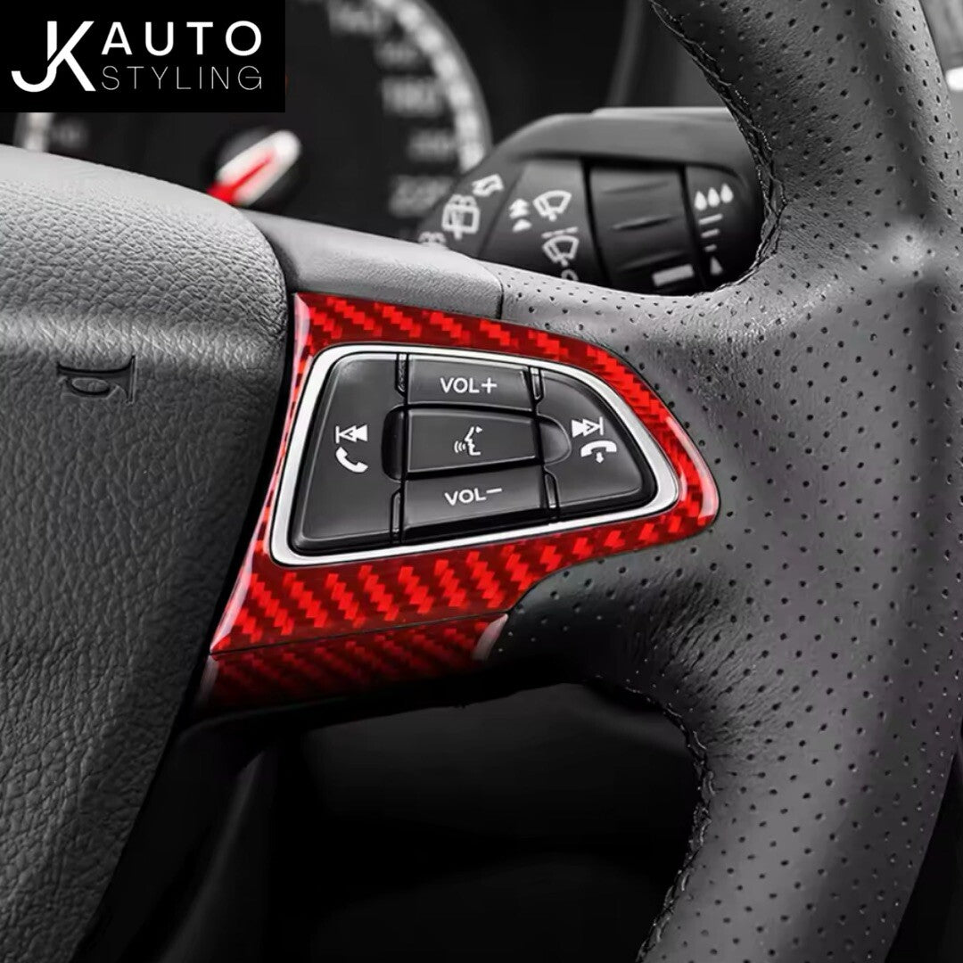 Ford Focus ST ST Line RS MK3.5 2015-2018 Red Carbon Fibre Steering Wheel Trim
