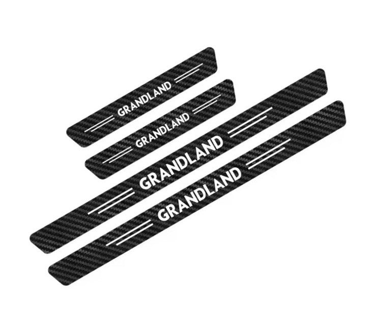 4pcs Vauxhall Grandland Carbon Fibre Effect Car Door Sill Protective Strips