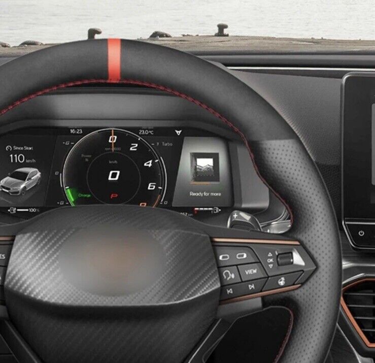 Seat Cupra Leon Ateca Tarraco Suede & Leather Steering Wheel Cover Self Stitch