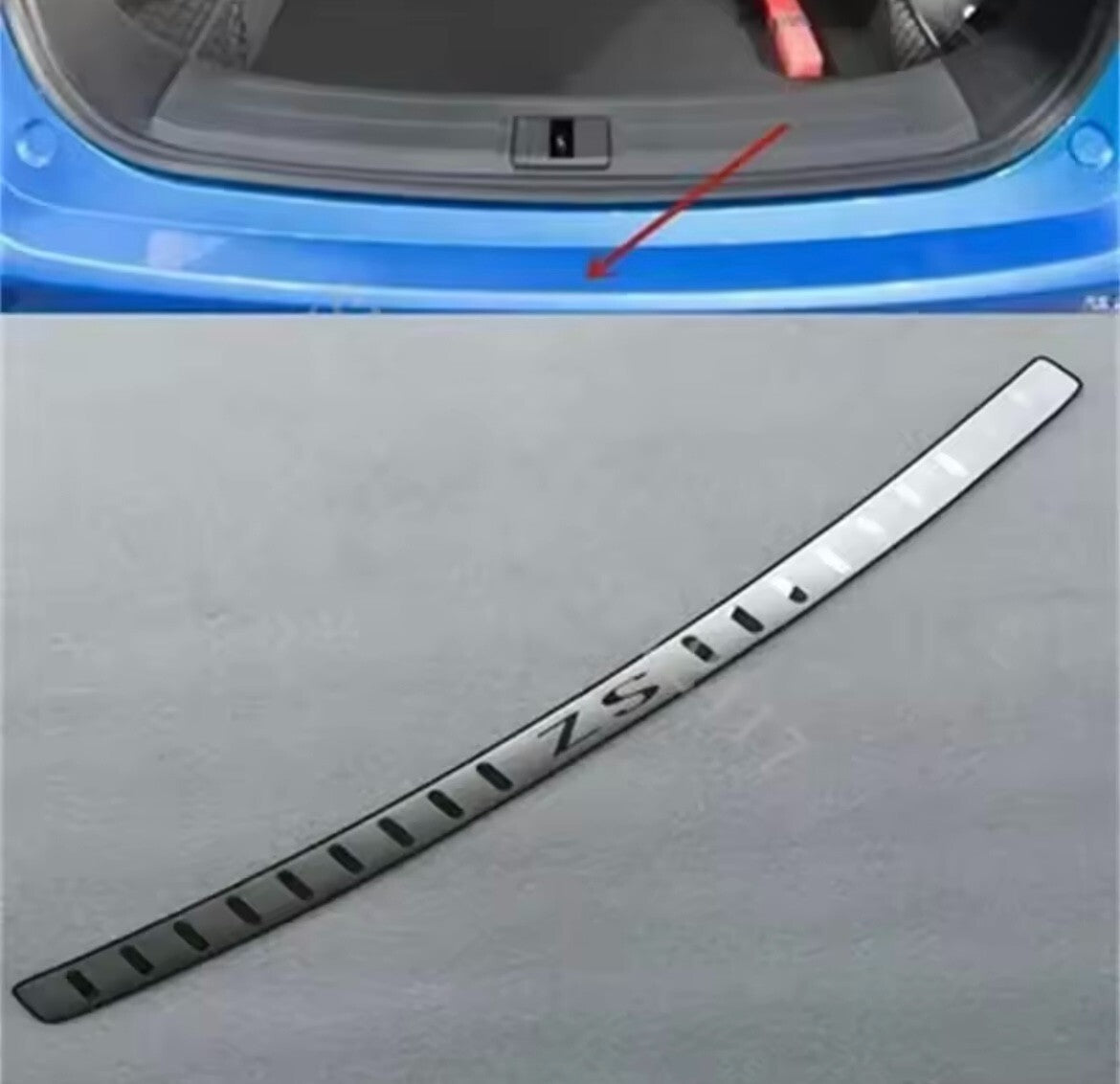 MG ZS 2017+ Stainless Steel Boot Sill Overlay Strip Boot Trunk Lip Protector