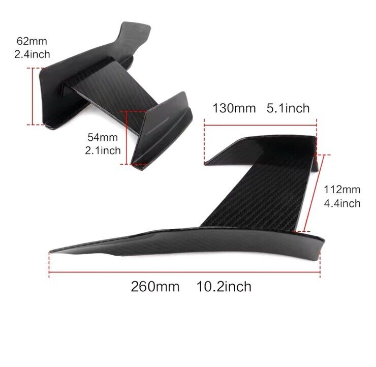 BMW M3 F80 M4 F82 Gloss Black Front Bumper Side Canards Blades Fins 2pcs