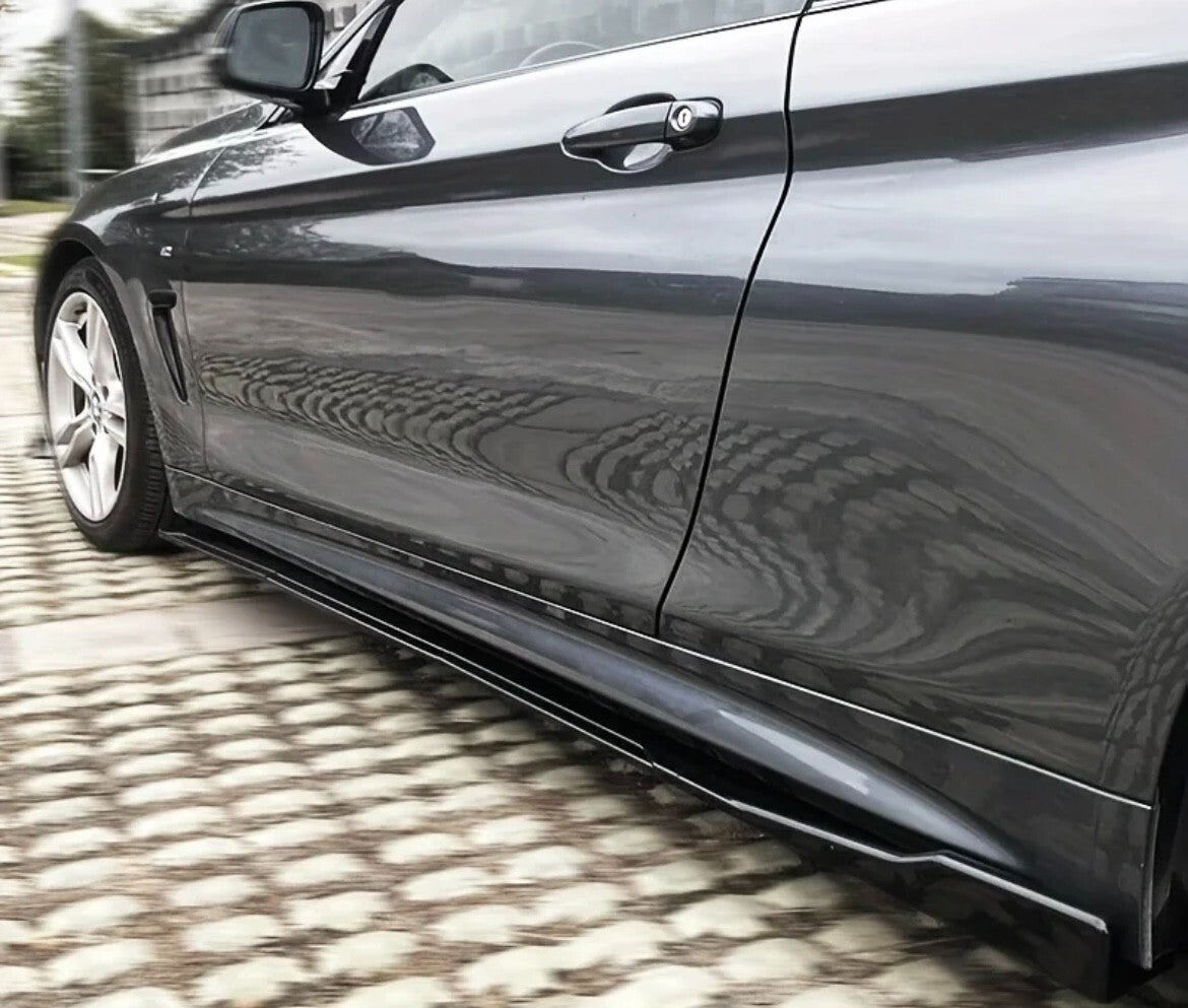Mercedes C Class W205 2015+ 4 Door Gloss Black Side Skirts Extensions Universal