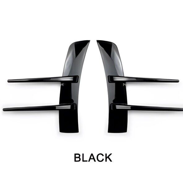 Mercedes-Benz A Class A180 A200 A220 Front Bumper Gloss Black Canard Fins 2pcs