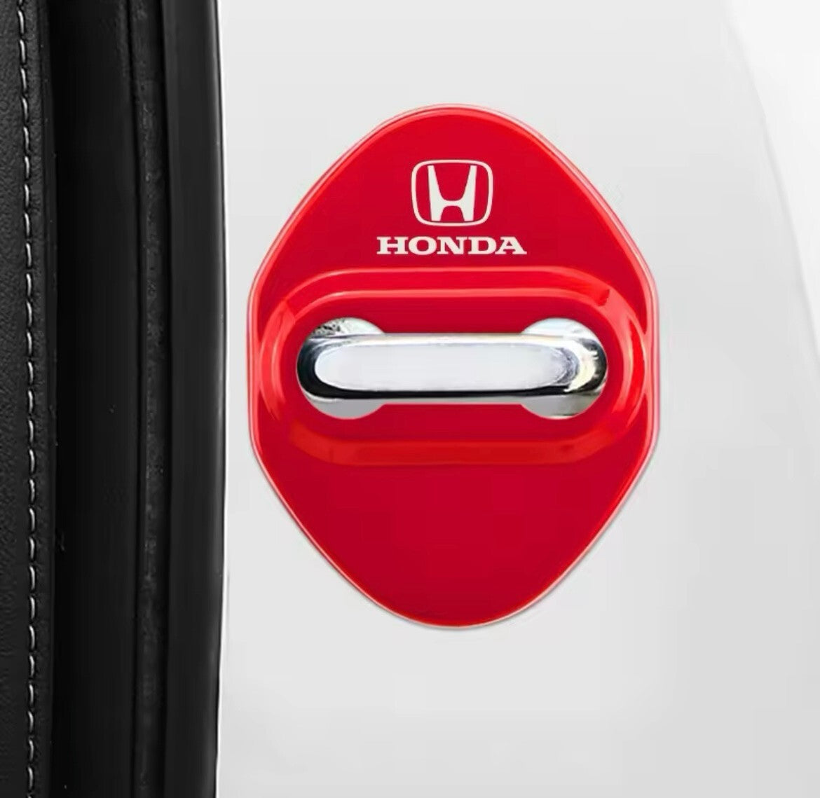 Honda CR-V Civic HR-V Red Stainless Steel Door Lock Catch Protector Covers 4pcs