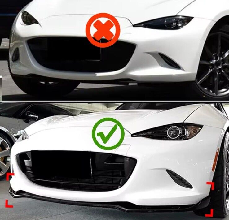 Mazda MX5 Miata ND 2016+ Gloss Black Front Splitter Front Bumper Lip Spoiler