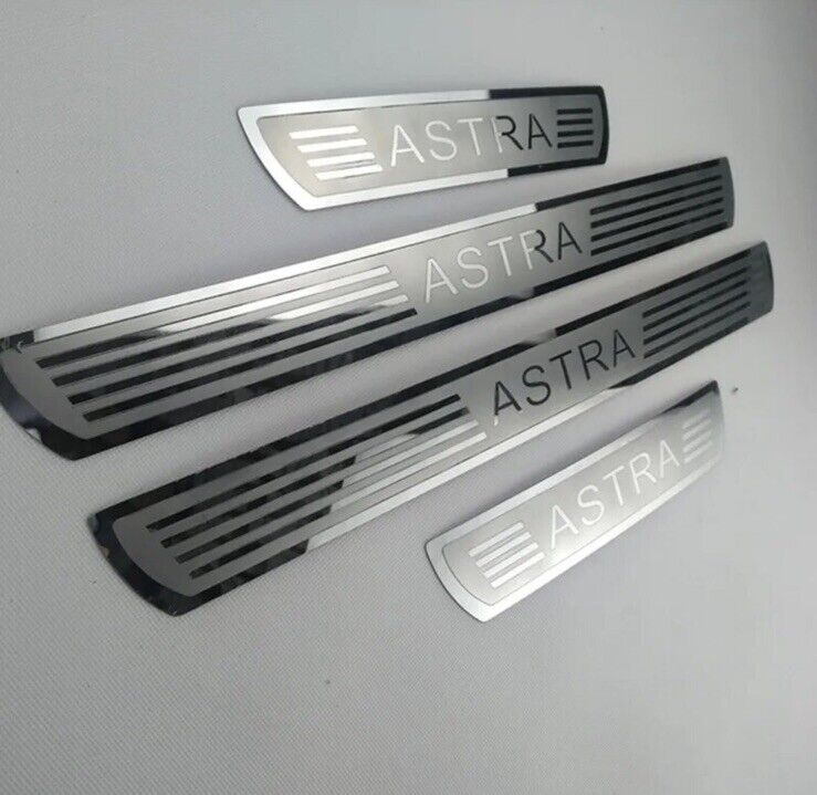 Vauxhall Astra Stainless Steel Door Sill Protector Strips Scuff Plates 4pcs