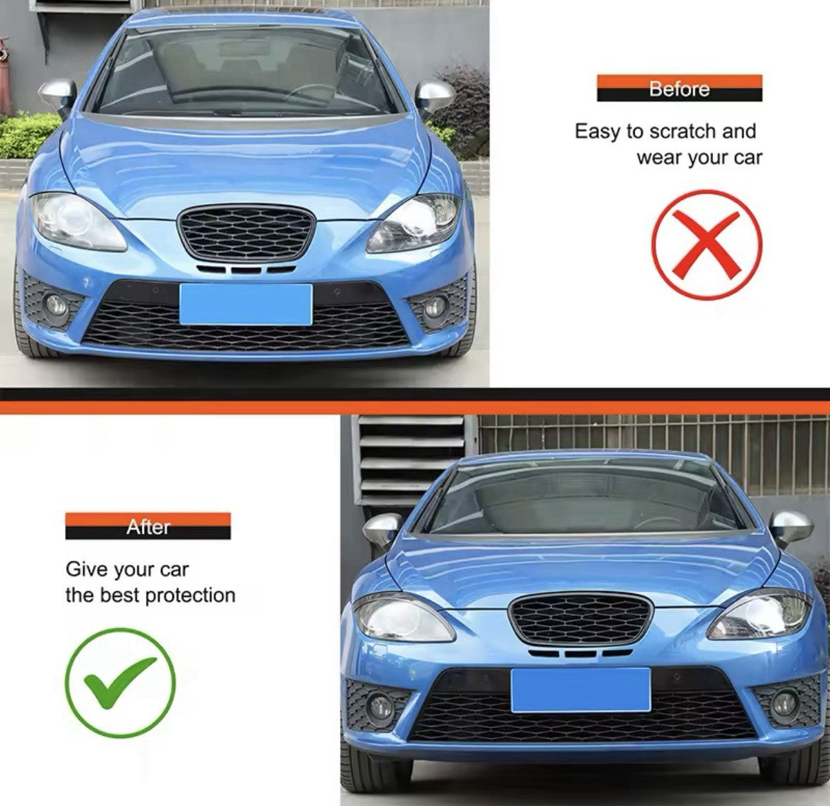 Seat Leon MK2 1P 2008-2012 Soft Carbon Fibre Headlight Eyebrows Eyelids Trim