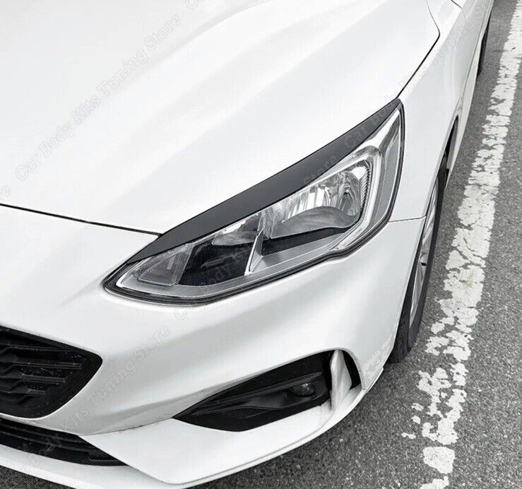 Ford Focus MK4 2019-2021 Gloss Black Headlight Eyelid Eyebrows 2pcs