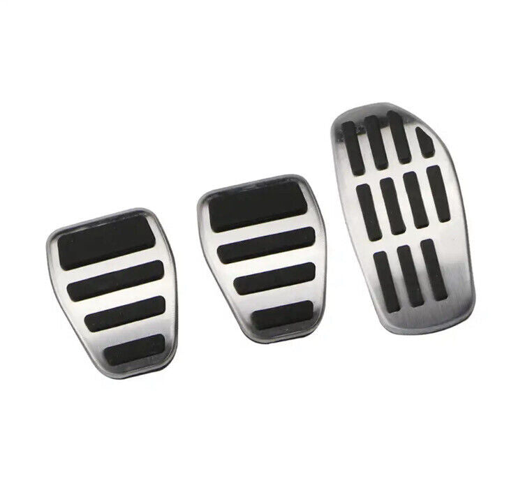 Metal Sport Pedal Covers For Nissan X-Trail Qashqai Rogue Silver Manual 3pcs