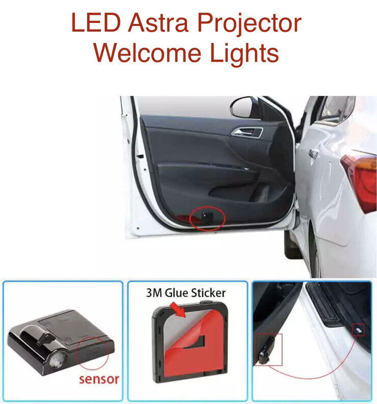 2pcs Wireless Vauxhall Astra LED Laser Projector Welcome Lights Door Floor Light