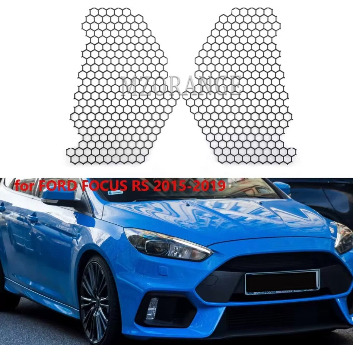 Ford Focus RS MK3 2015-2018 Front Fog Light Trim Intake Mesh Grille Inserts
