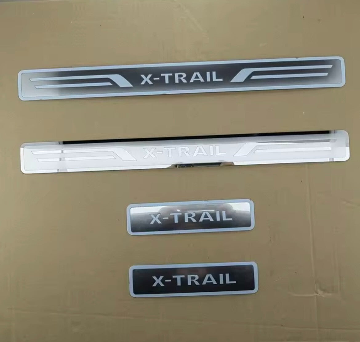 Nissan X-Trail Stainless Steel Door Sill Scuff Protector Plates Silver 4pcs
