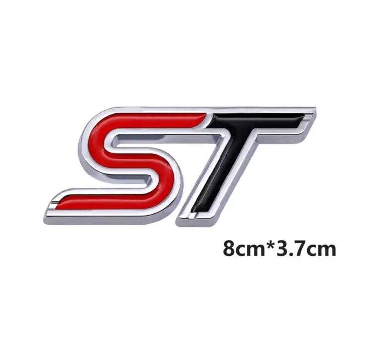 Ford ST Badge Black & Red Two Tone Tailgate Boot Badge 3D Metal Fiesta Focus