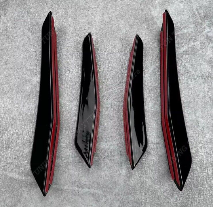 BMW M2 G87 2023-2024+ Gloss Black Front Bumper Side Canards Blades Fins 4pcs