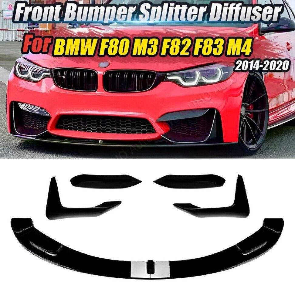 Xotic Tech Carbon Fiber Style Front Bumper Splitter Canards For BMW F80 M3 F82 M4