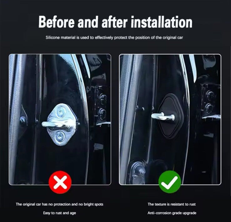 Black Silicone ST Door Lock Protector Covers For Ford Fiesta ST Focus ST 2pcs