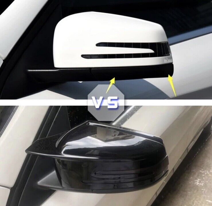 Mercedes A B C CLA E GLA Class Gloss Black Wing Mirror Caps Covers Blade Style