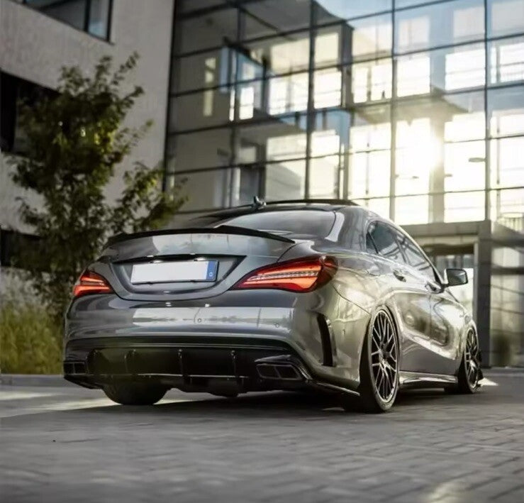 Mercedes CLA45 AMG C117 2016-2019 Rear Bumper Diffuser Blade Style Gloss Black
