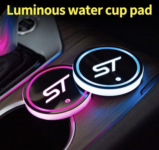 Ford ST Wireless Light Up RGB LED Drink Coaster Mat For Ford Fiesta Focus Puma