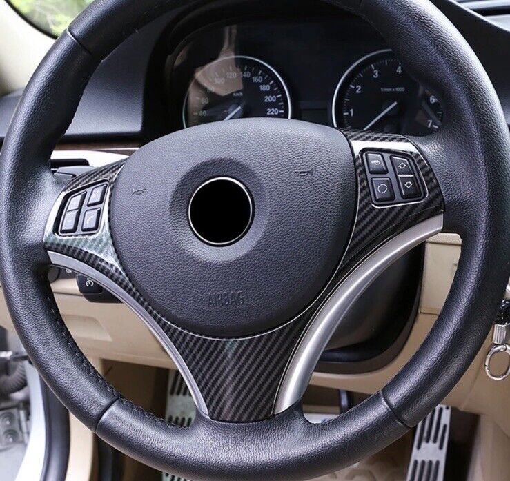 BMW 1 3 Series 2005-2012 Carbon Fibre Effect Steering Wheel Trim Cover