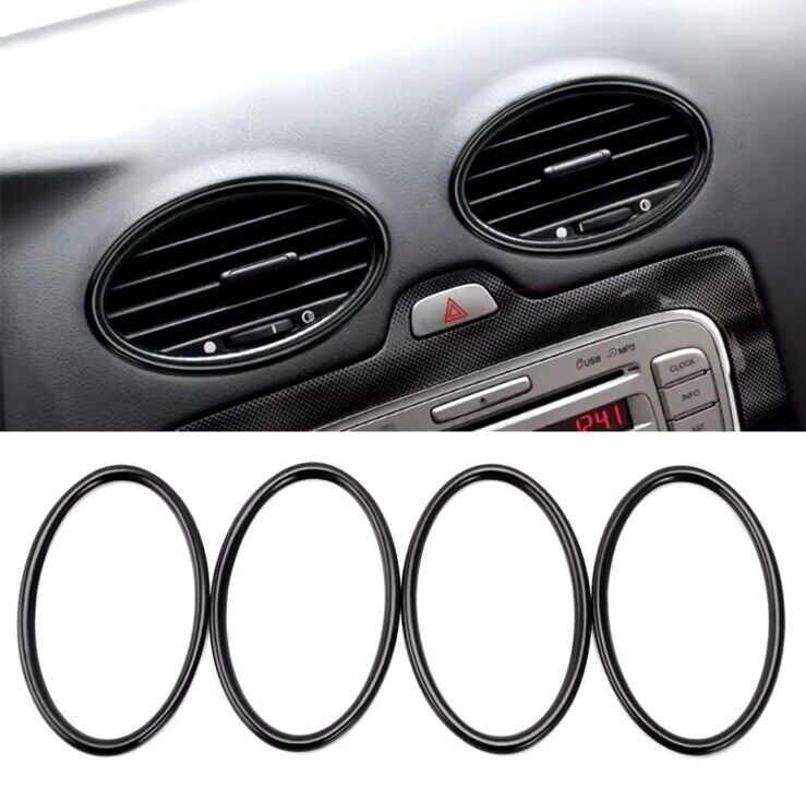Ford Focus MK2 Black Air Con Outlet Vent Surround Trim Covers 4pcs