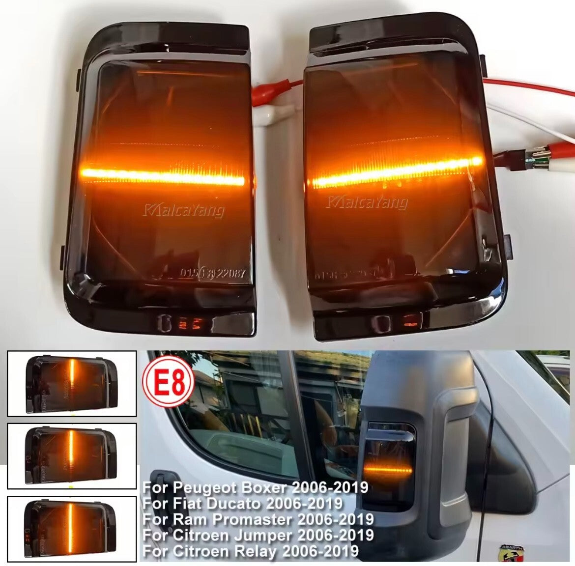 Peugeot Boxer Citroen Jumper Fiat Ducato Dynamic Sequential Mirror Indicators