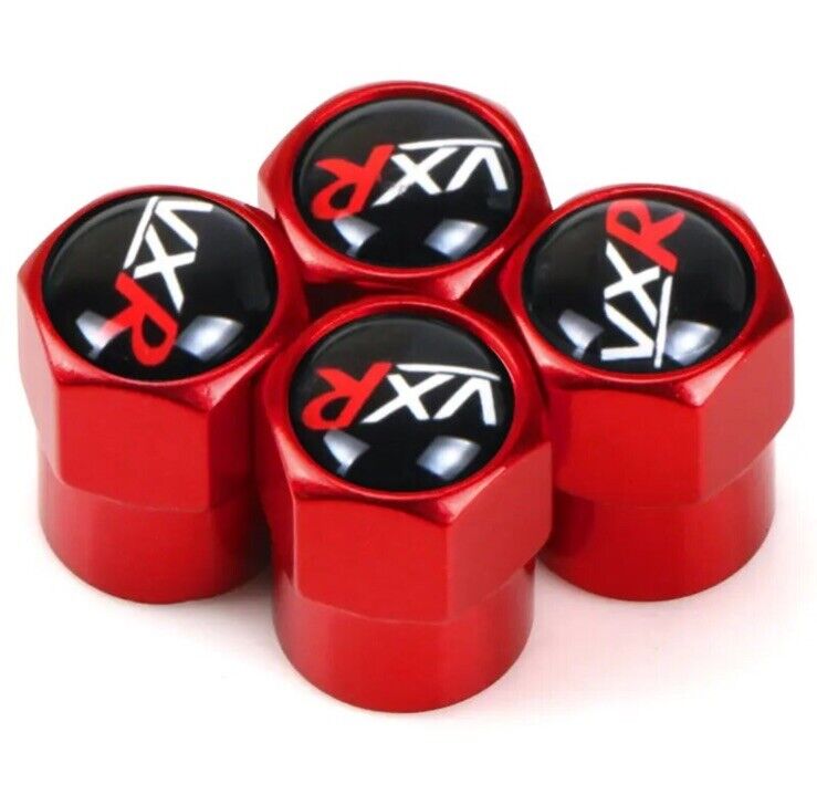 4pcs Red Metal VXR Tyre Stem Valve Dust Caps For Vauxhall Astra Corsa VXR