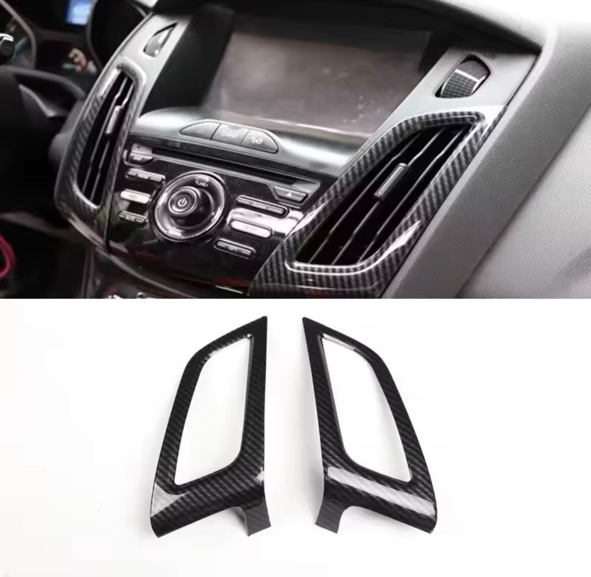 Ford Focus MK3 2011-2014 Carbon Fibre Centre Dash Air Vent Trim Cover RHD