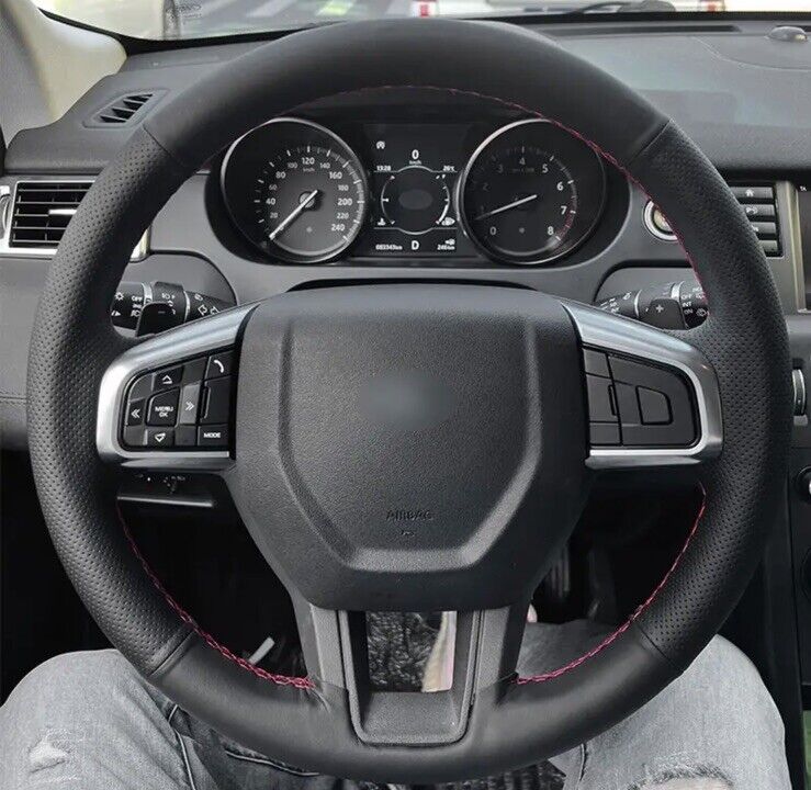 Leather Steering Wheel Cover Self Stitch For Land Rover Discovery Sport 2015-18