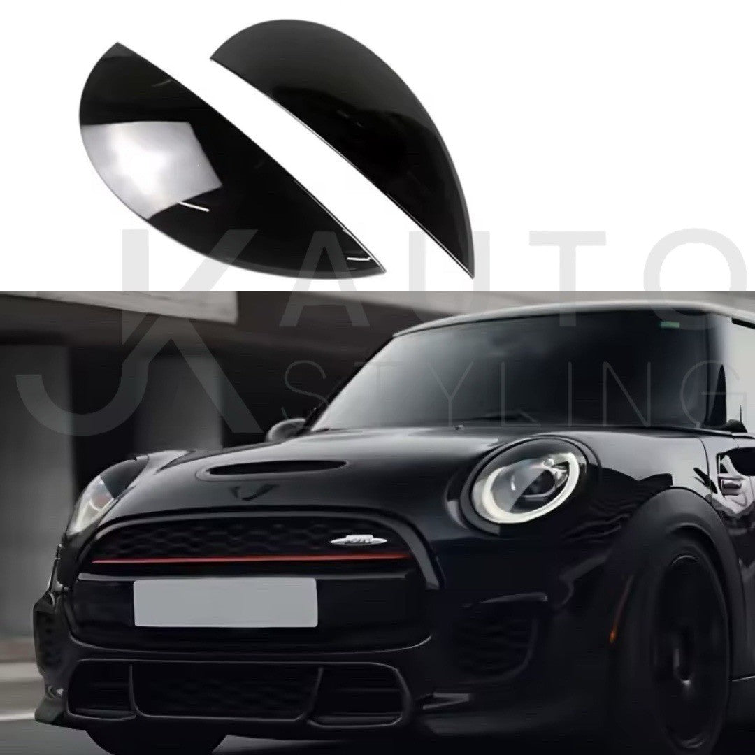 Mini Cooper F54 F55 F56 F57 Gloss Black Headlight Eyelids Eyebrows 2pcs