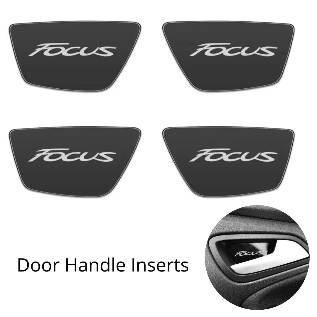 Ford Focus MK3 2012-2018 Black Stainless Steel Interior Door Handle Inserts 4pcs