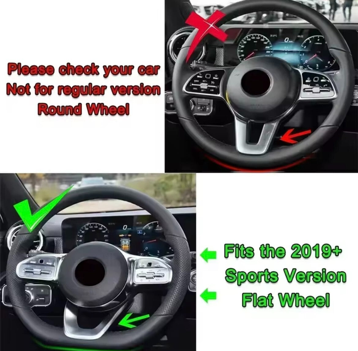 Mercedes A B C E G Class CLA CLS AMG Gloss Black Steering Wheel Lower Trim