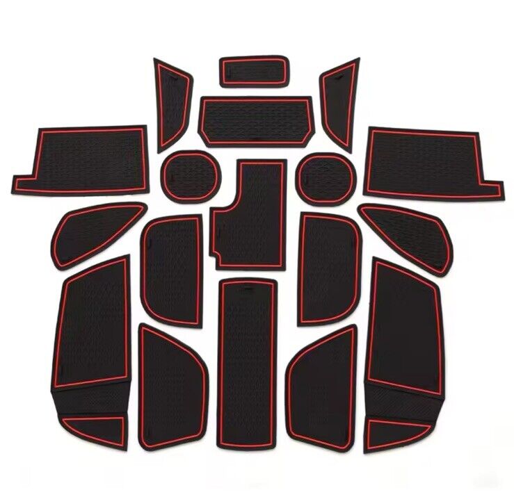 Ford Focus MK3.5 2015-2018 Interior Trim Anti Slip Rubber Mats Black Red 18pcs