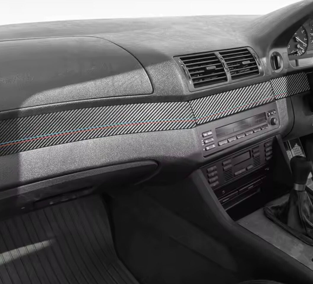 BMW 5 Series E39 1995-2003 Carbon Fibre Effect Centre Dashboard Panel Trim Cover