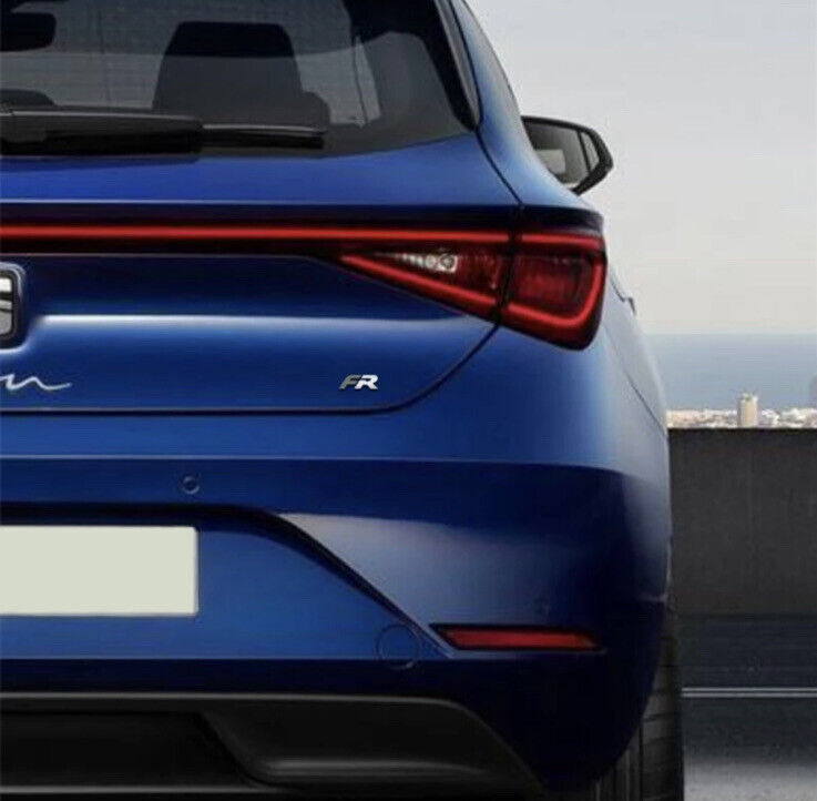 New Seat FR Badge Grey Silver Metal Boot Body Panel Adhesive Badge Ibiza Leon FR